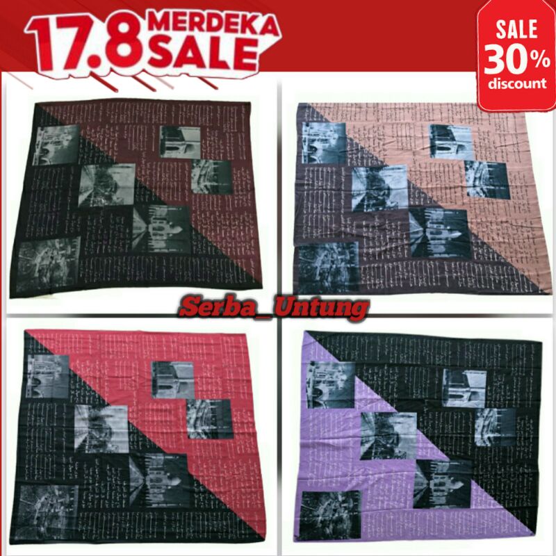 Jilbab Koran Arab Korea Jawa Hijab Voal Segi Empat Newspaper Motif Arabic Korean Murah Grosir