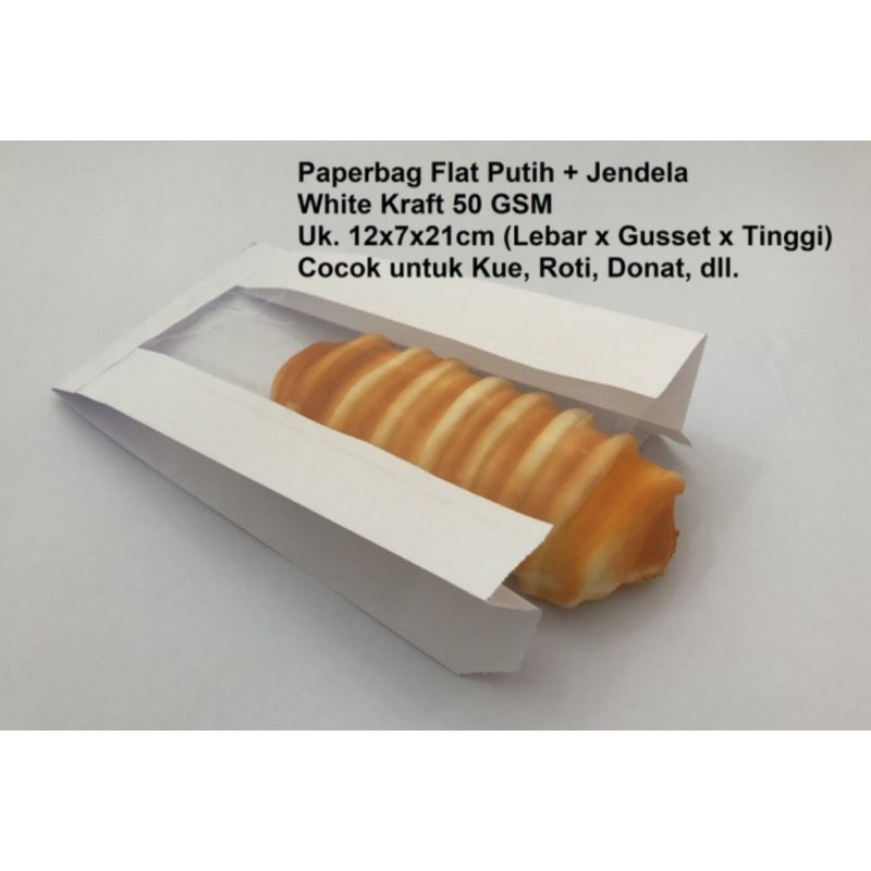

(100 Pcs) Paperbag kantong jendela 12x7x21 cm (M) bahan Greaseproof