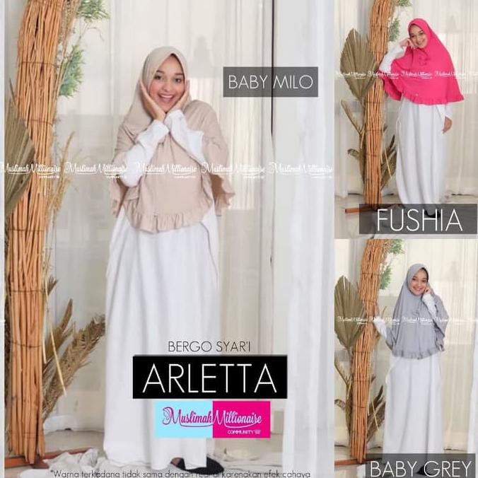 Dijual Bergo Syari Arletta | Jilbab Instan Dewasa Syari| Jilbab Jersey Syari Terlaris
