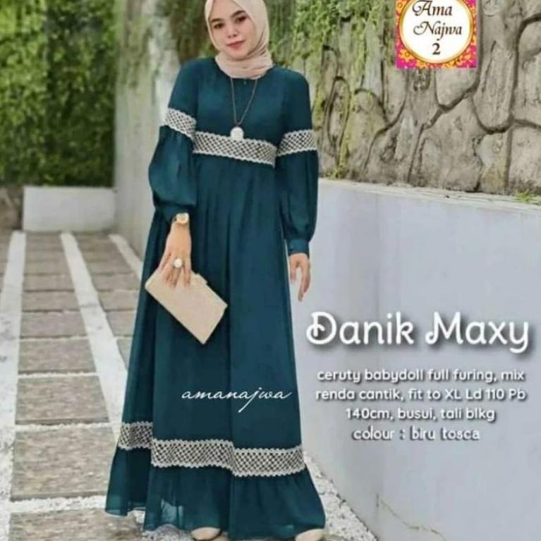Dress Ceruty Babydoll Terbaru 2022 Danik Maxi Wd Baju Polos Dress Wanita Terbaru Gamis Muslim Baju M