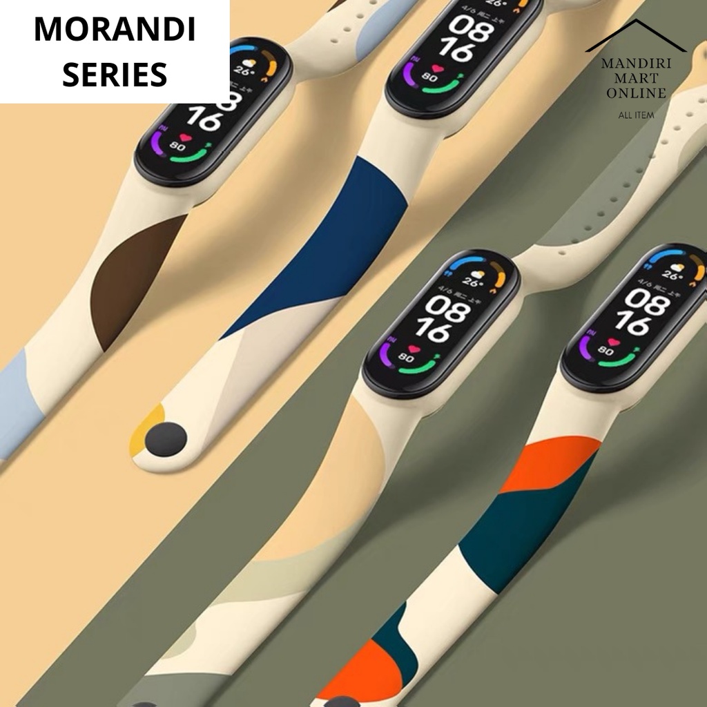 Strap Mi Band 3/4/5/6 MORANDI Strap Silicone Tali Pengganti Xiaomi Mi Band 3/4/5/6 MORANDI Series