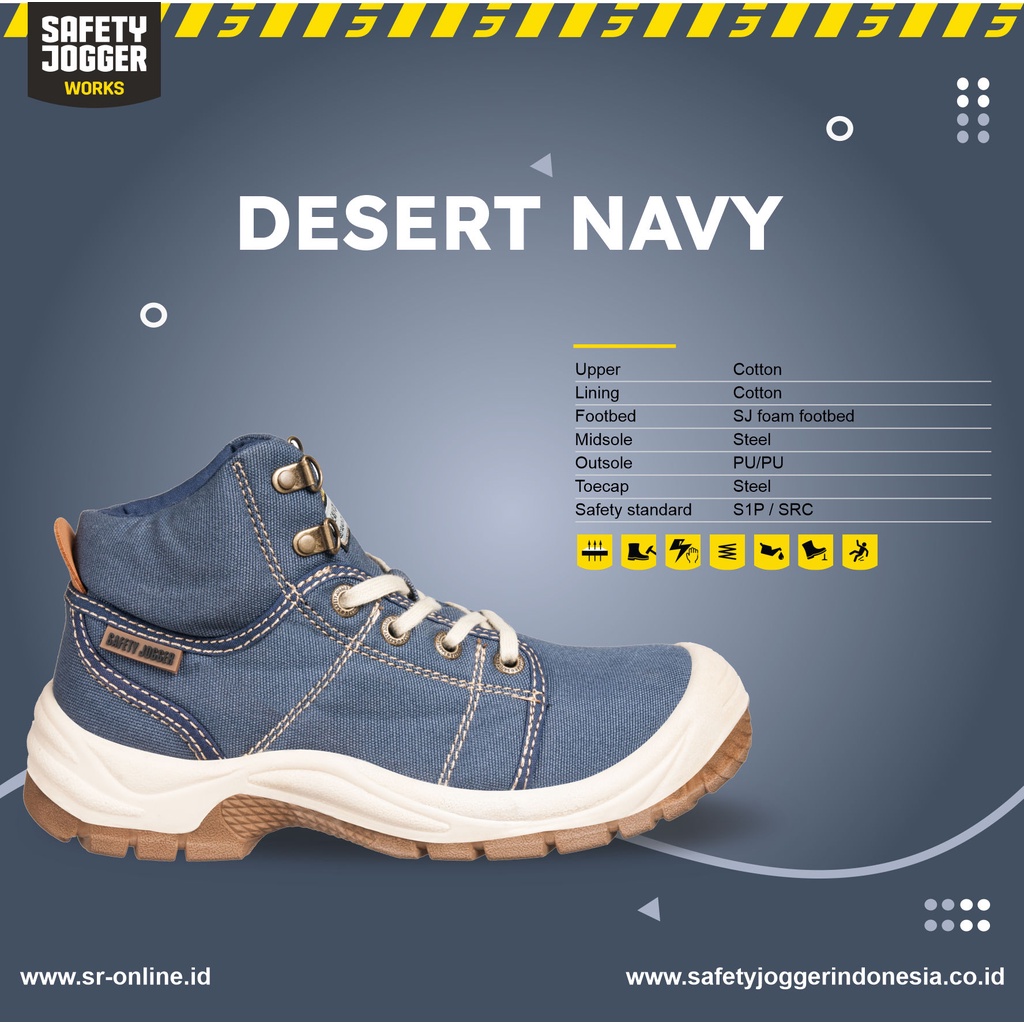 Sepatu Safety Jogger Desert Navy S1P SRC