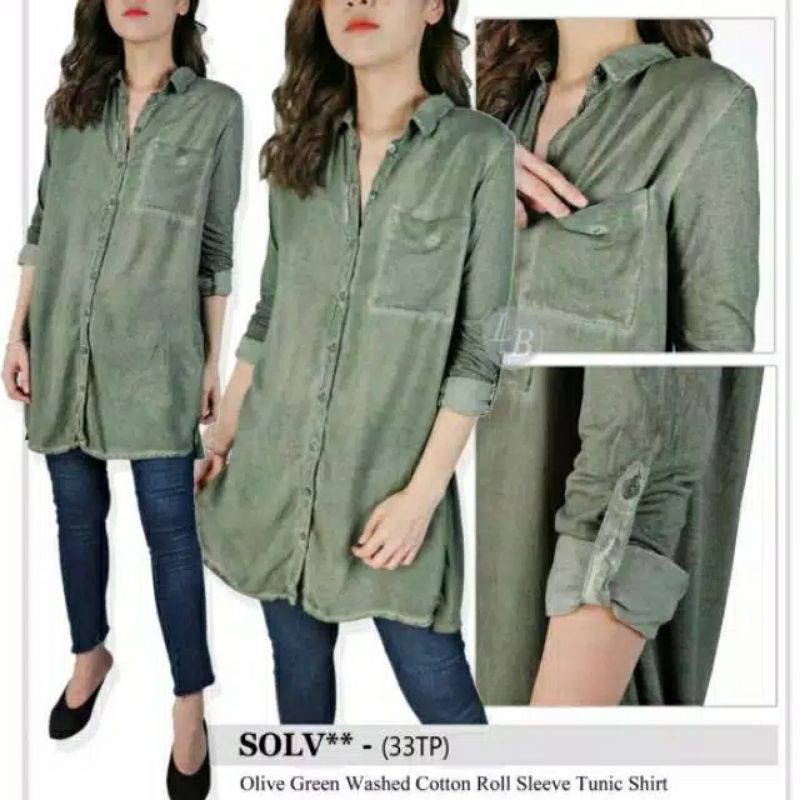 S oliver washed tunik shirt grey/Sisa Export Original