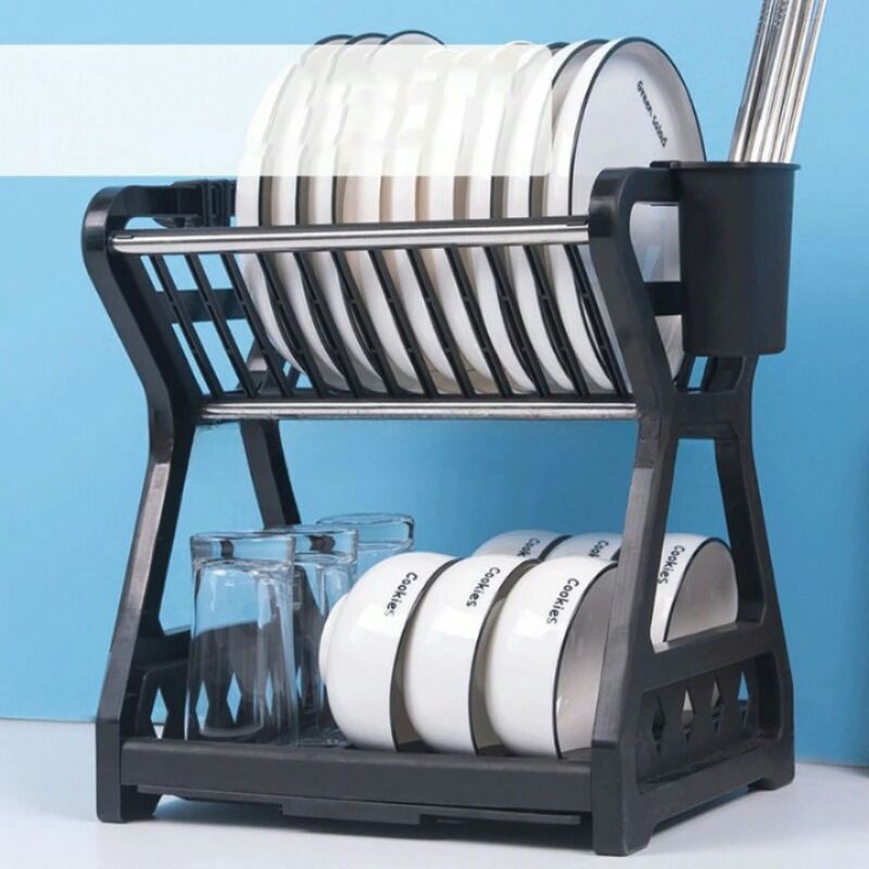 Rak Piring Gelas Pengering Drainer Kitchen Dish Rack 2 Layer myh002