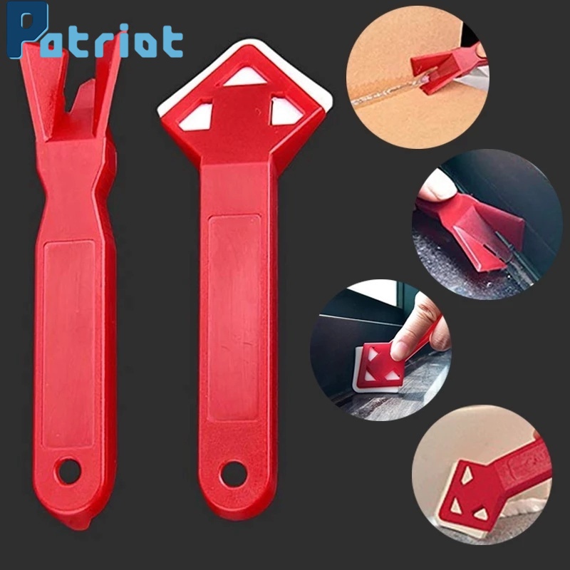 2Pcs/Set Caulk Tools Kit /Silicone Sealant Remover Shovel /Glass Cement Caulking Scraper for Any Edge Angle Joint