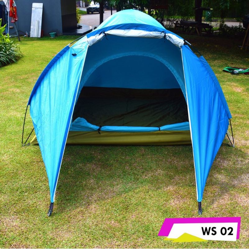 Tenda camping dobel layer kapasitas 4-5 orang dewasa