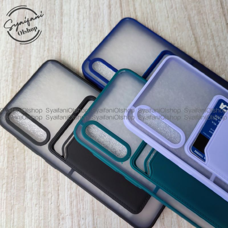 Card Case Samsung A50 (SM-A505) / A50s (SM-A507) / Galaxy A50 / A50s Case Slot Kartu + Protection Camera