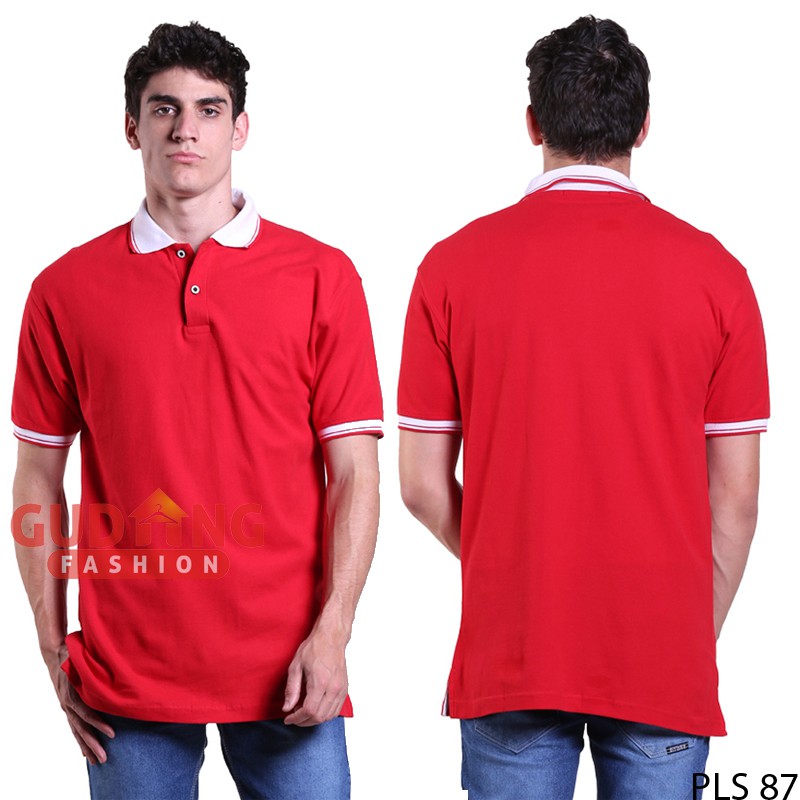 Kaos Kerah Polos Pendek Pria - PLS 87