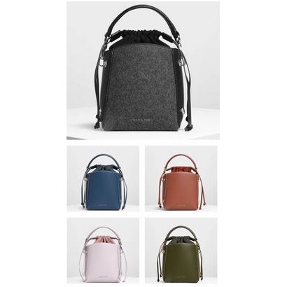 charles and keith drawstring bucket bag