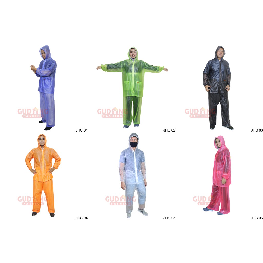 Jas Hujan Ponco Dewasa Transparan Raincoat PVC Lentur Elastis Bening Transparan