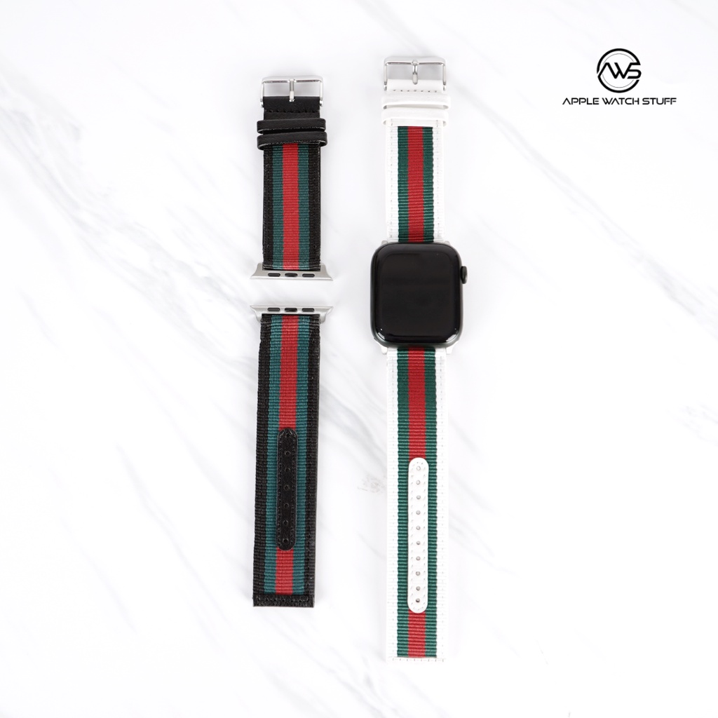 Apple Watch Gucci Strap Premium Quality Nylon + PU Leather