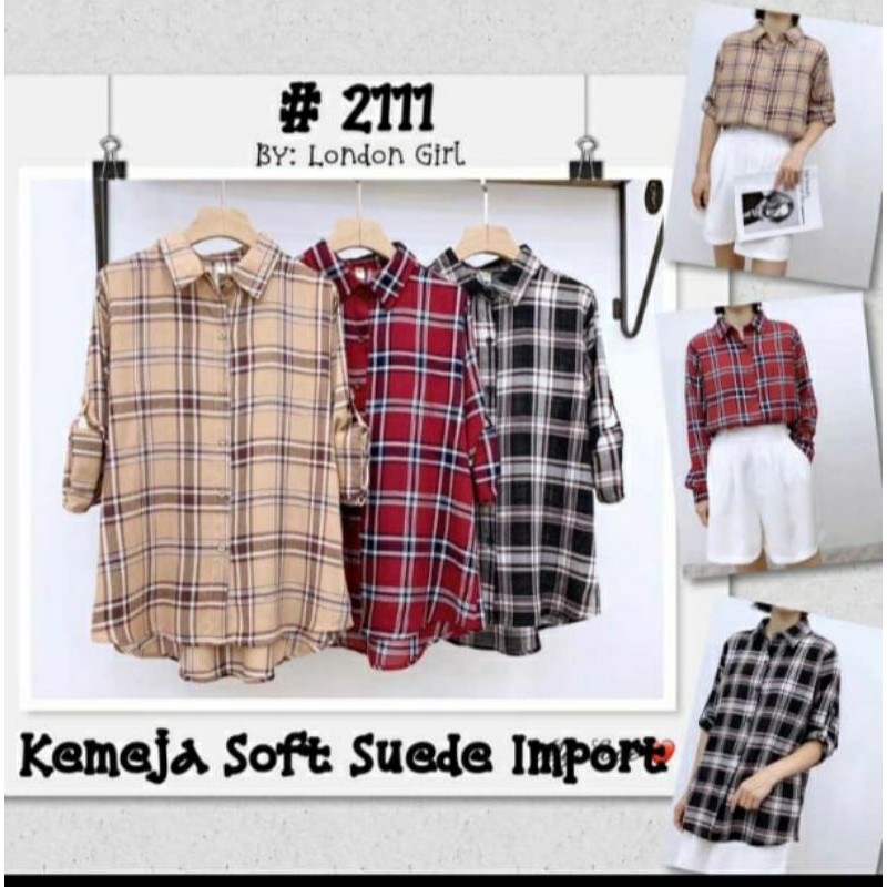 ATASAN KEMEJA FLANEL SOFT SUEDE IMPORT