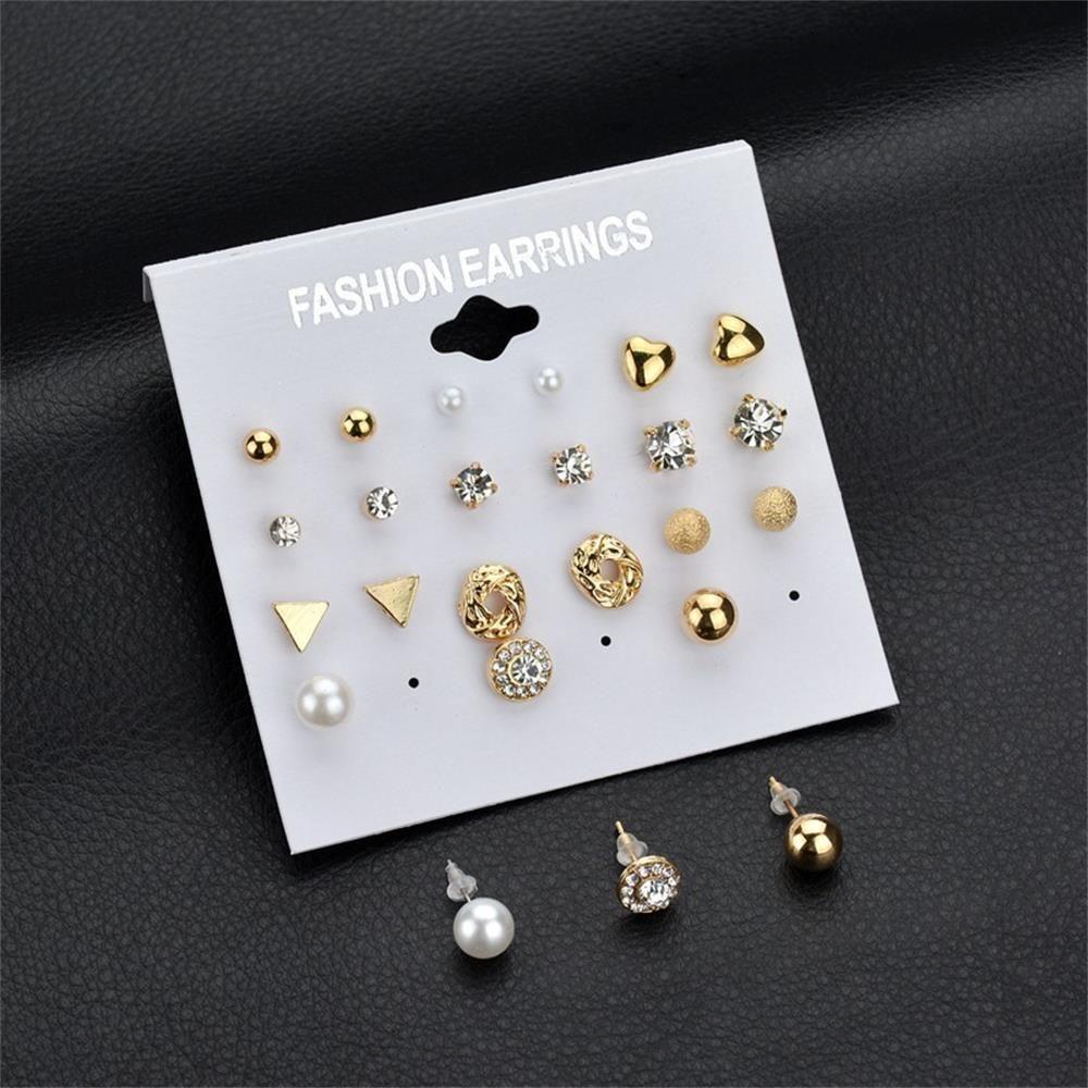 Lily 12pasang Anting Set Perhiasan Wanita Gadis Baru Hoop Ring