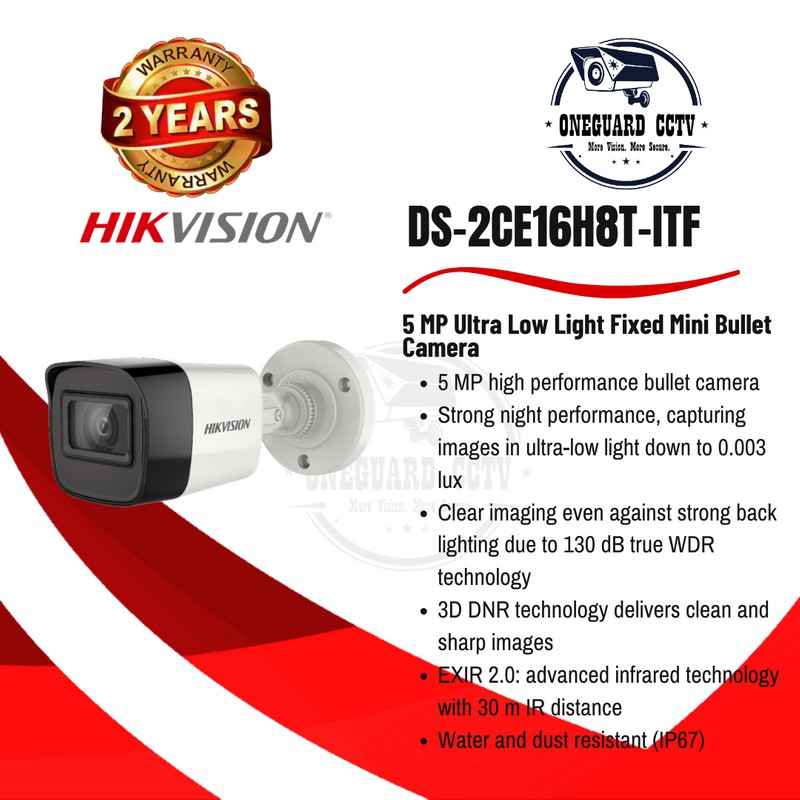 DS-2CE16H8T-ITF HIKVISION CAMERA 5 MP MINI BULLET