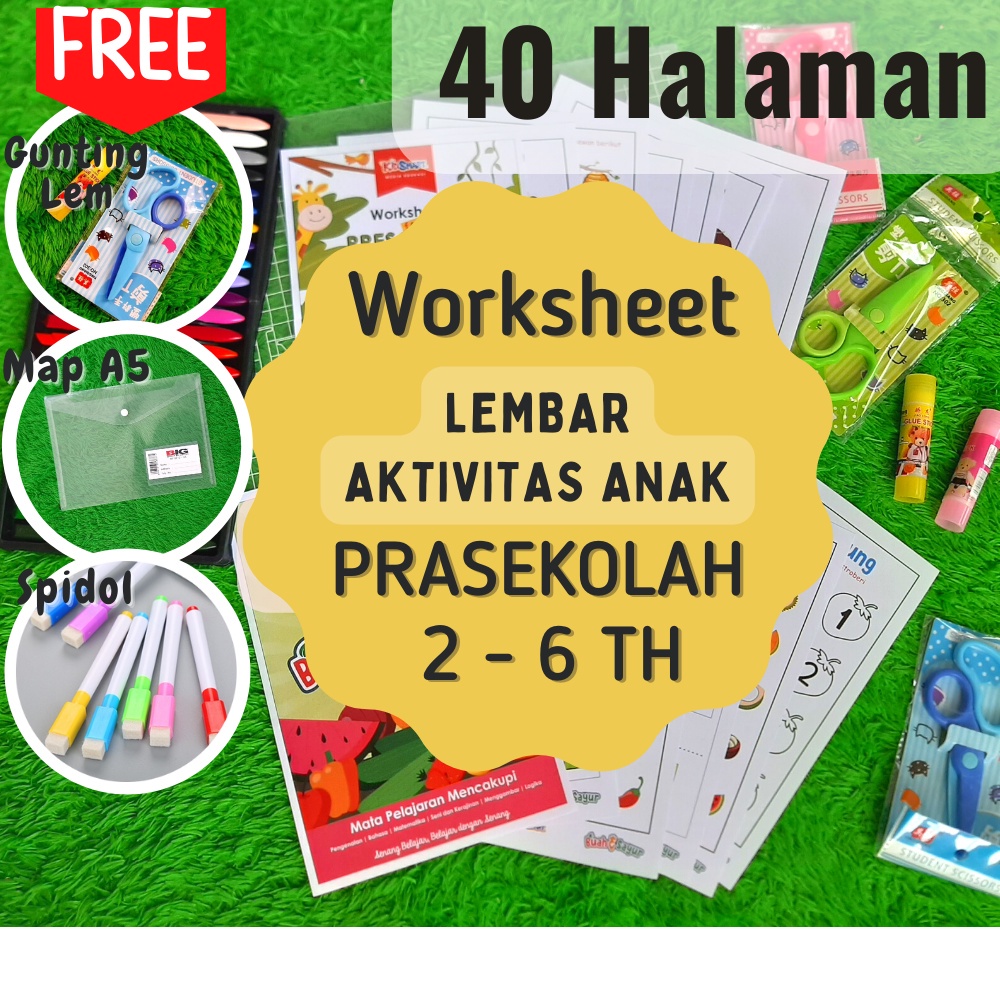 Jual Busy Book 40 Hal Worksheet Anak 2 3 4 5 6 Tahun Aktivitas ...