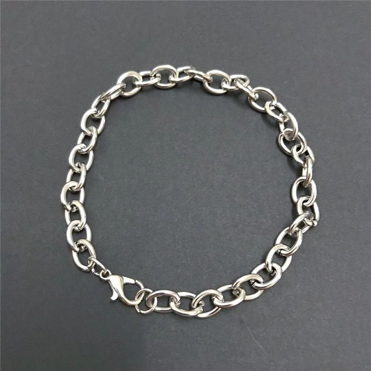 Gelang Rantai Tebal Bentuk O Warna Solid Gaya Korea Untuk Pria
