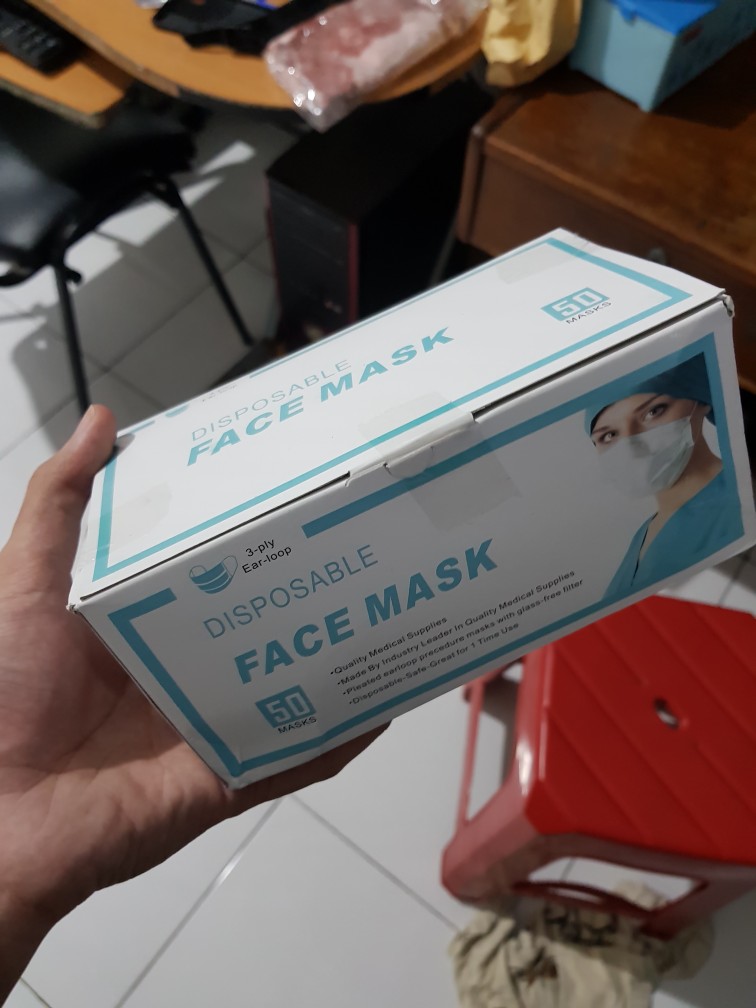 Masker With Box Kardus 3ply Isi 50 Pcs 3 Lapis Ada Izin Kemenkes