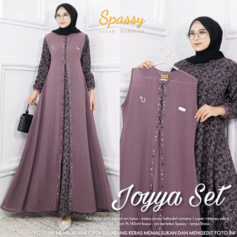 SPASSY JOYYA SET | gamis setelan inner dan outer pisah joyya maxy set original spassy