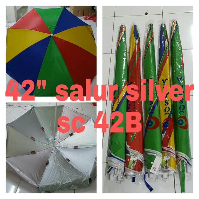 Payung Tenda / Cafe / Pantai / Parasol Warna Pelangi / Polos 220 cm