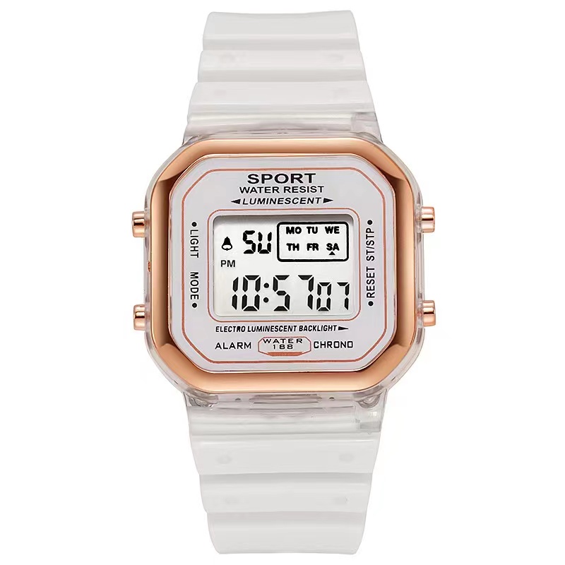 COD✅ Jam Tangan Wanita Pria Digital Rubber Segi Fashion Watch Karet Sport LED Grosir Murah    S1179