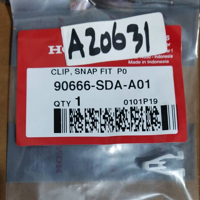 90666-SDA-A01 Clip Jepit Cover Motor- Clip Snap Fit asli AHM