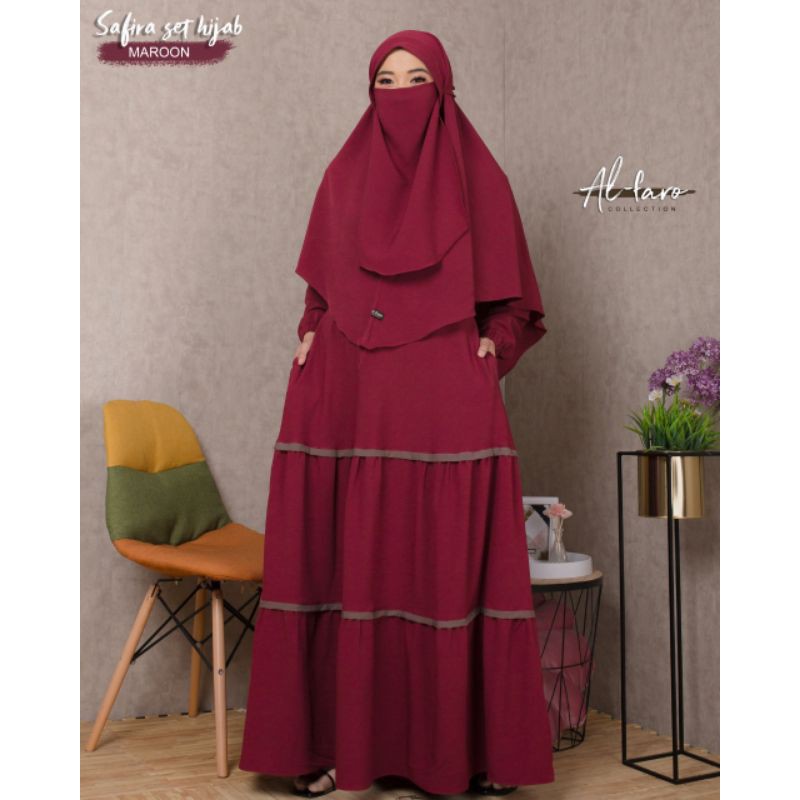 SAFIRA ORI AL FARO gamis set khimar & cadar baju lebaran