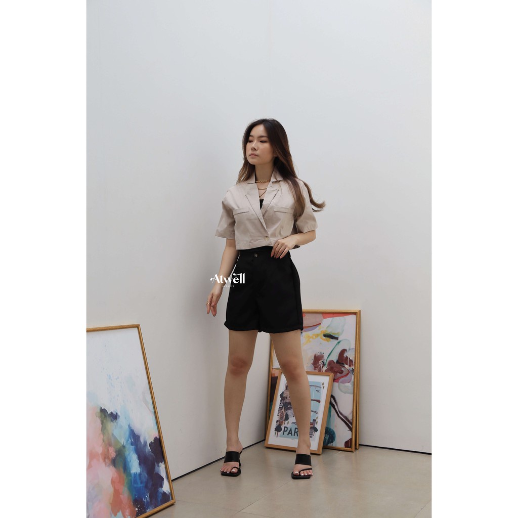 BEFAST - ZEC Blazer Wanita SHIMA / Blythe Crop Blazer / Atasan Wanita / Blazer Wanita Crop / Blazer Fashion Wanita Kekinian / Blazer Polos Casual / Blazer Ala Style Koreanm / Blazer Untuk OOTD Wanita Remaja Casual