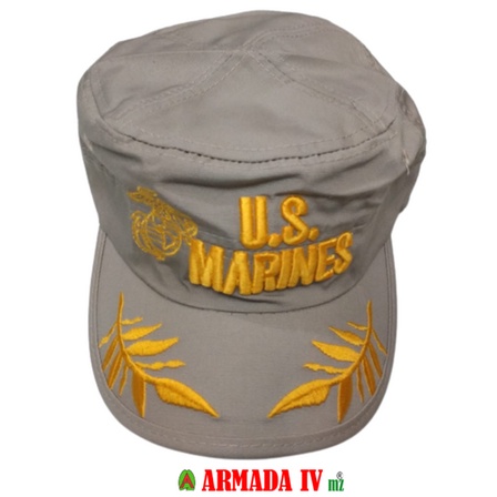 Topi US Marines Lambang Padi Bahan Kain