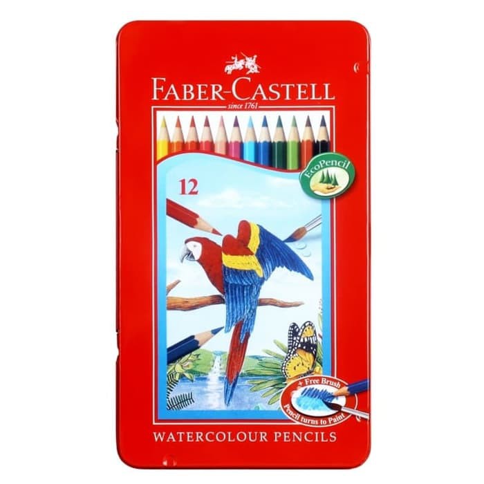 Water Colour Pencils Tin Case 12 Warna Faber-Castell 115913