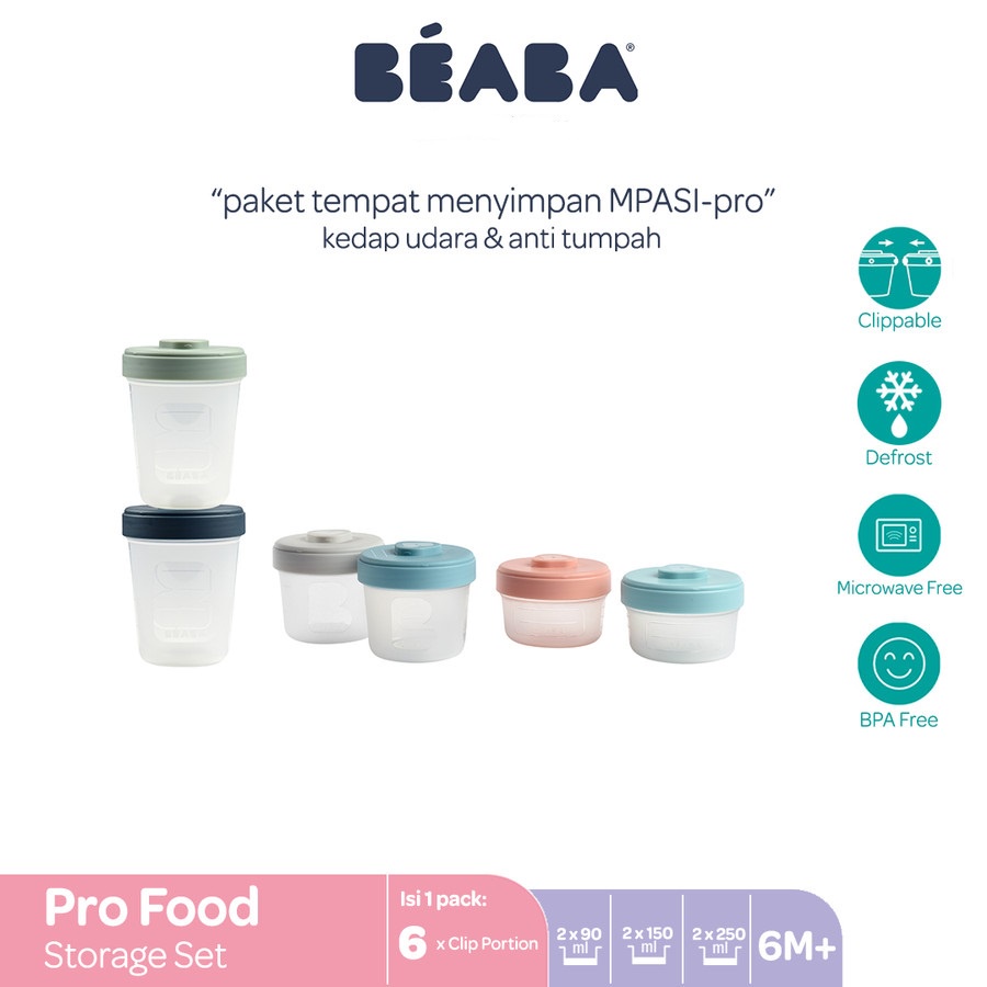 Beaba Pro Food Storage Set 6 - Wadah Makanan Bayi