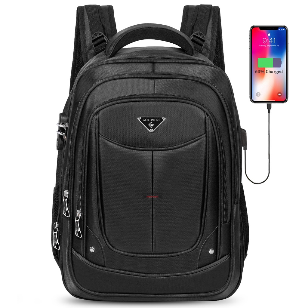 Tas Pria Tas Ransel Sekolah Anak Laki-Laki Ransel Kerja Pria Import 18 Inchi Free + Kabel USB + Raincover Original - Distributor Tas