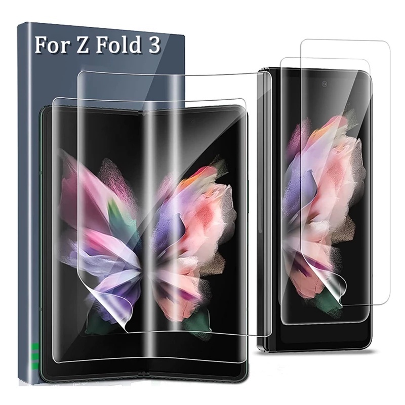 4in1 Film Hydrogel Pelindung Lensa Kamera Depan / Belakang Untuk Samsung Galaxy Z Fold 3