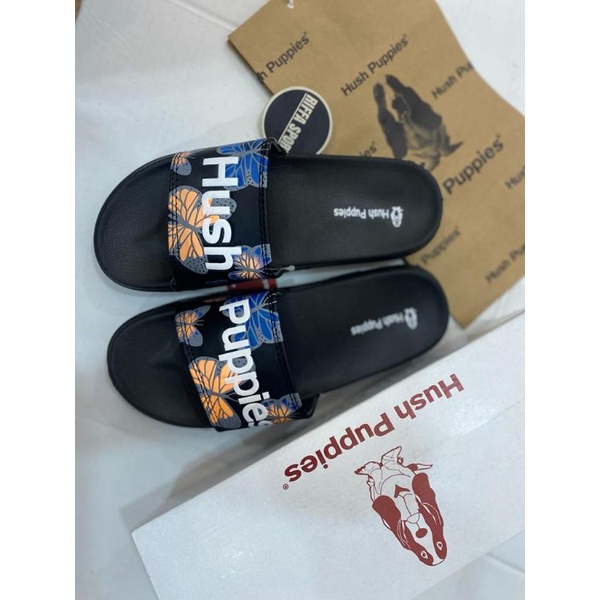 HARGA PROMO..!!!  sandal slide on hush proporsi motip kupu-kupu terbaru