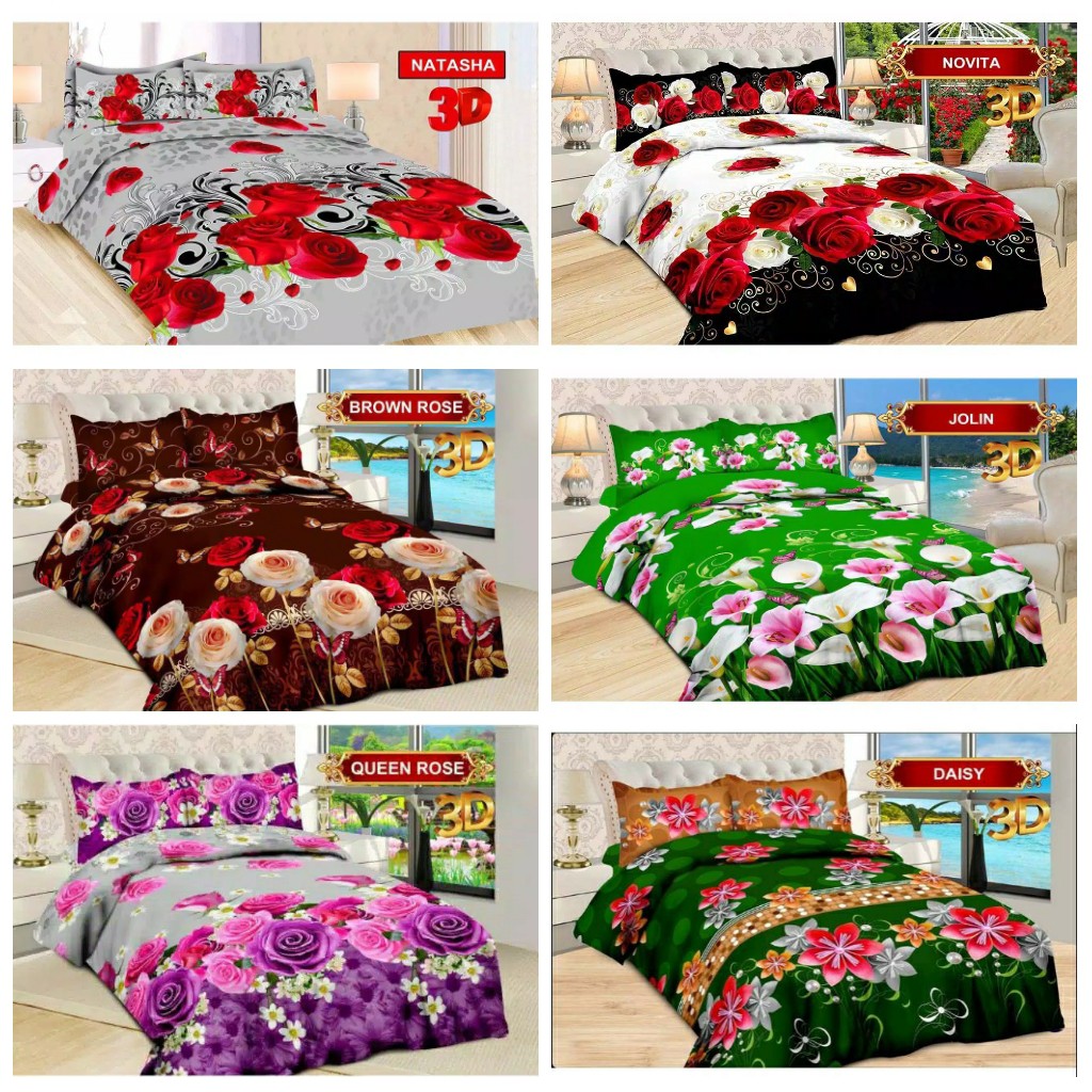 Bonita Seprei 3d Bantal 4 Size 180 - Sprei Seprai Bonita B4 King Size 3d