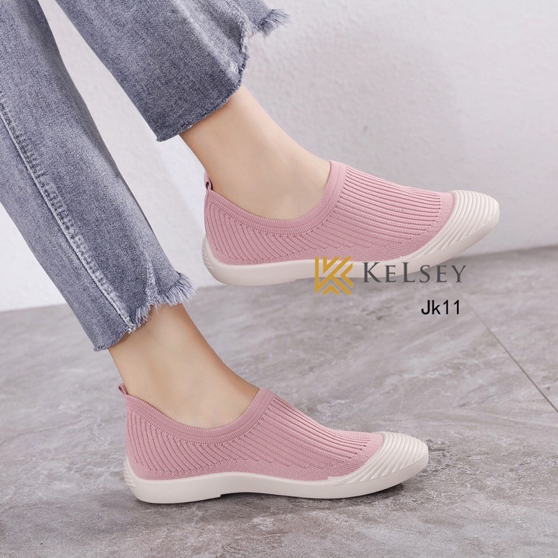 RESTOCK!!  NICOLE SEPATU FLYKNIT KELSEY JK11 SEPATU FLAT SLIP ON WANITA IMPORT