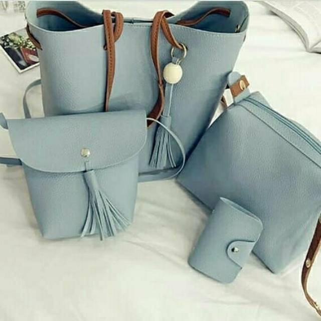 Tas Wanita 4in1 Cantik Warna Pastel Shabby Unik