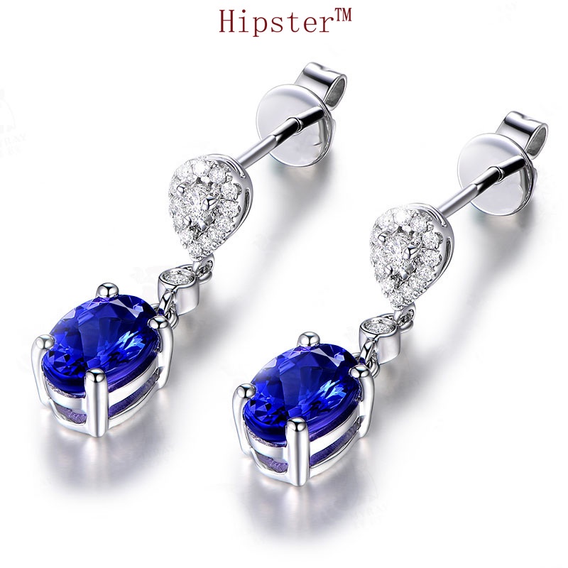 Fashion Blue Crystal Elegance Retro Rhinestone Earrings