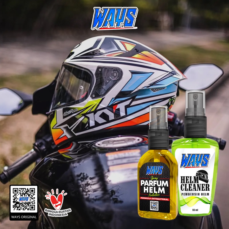 WAYS Pembersih + Parfum Helm Motor | Pengkilap Body Helm Kaca Visor Iridium dan Pengharum