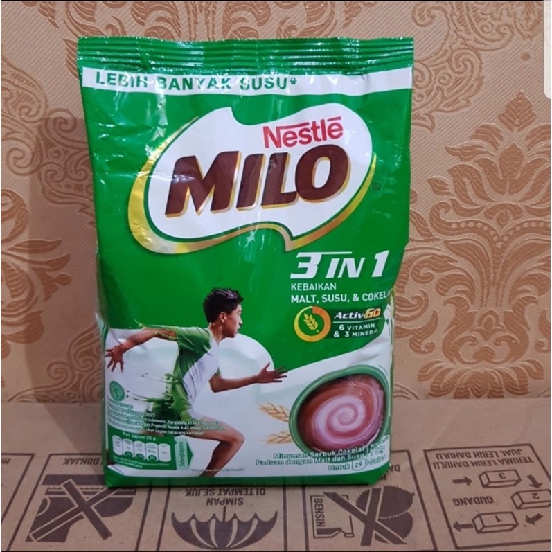 Milo  bubuk 3in1 1kg exp desember 2021