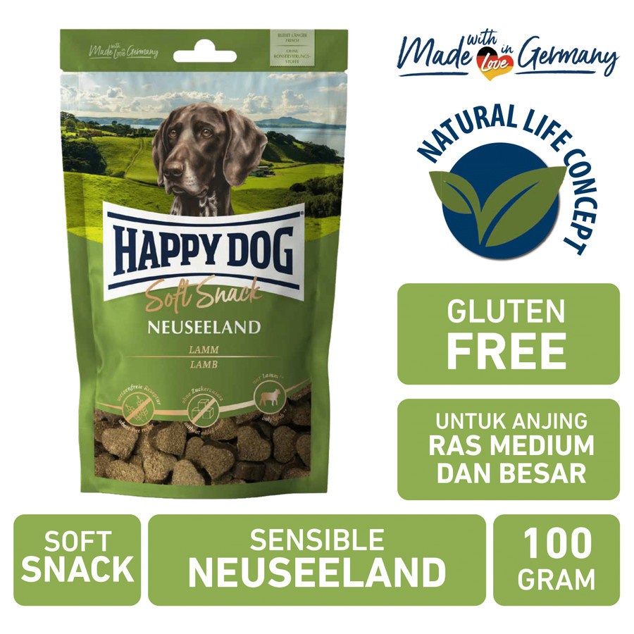 Happy Dog Snack Sensible Neuseeland 100 gr Cemilan Anjing Besar 100gr