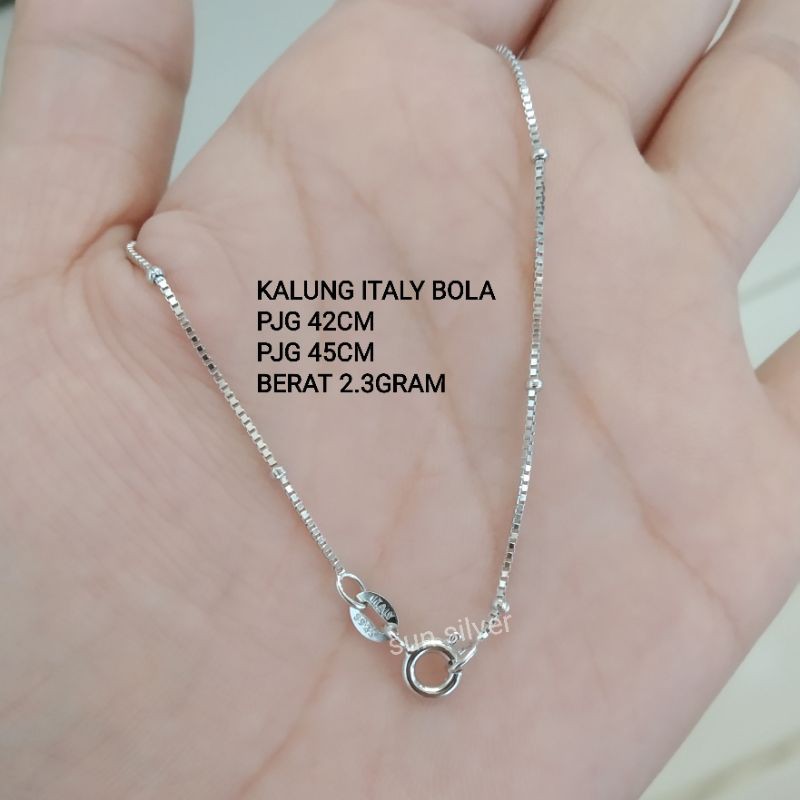 KALUNG ITALY BOLA / ITALY PENTOL PERAK ASLI S925