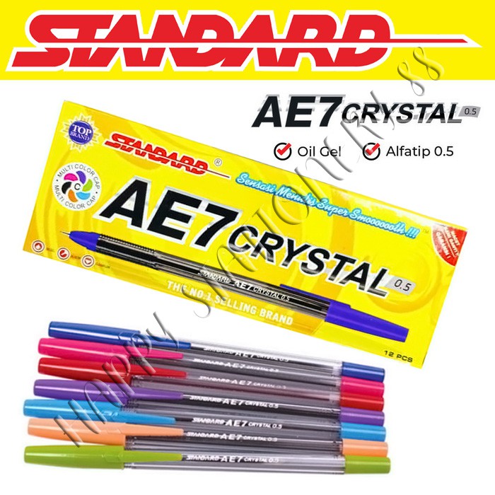 

PULPEN BOLPEN BALLPOINT STANDARD AE7 CRYSTAL ALFATIP 0.5MM - 12 PCS PACK