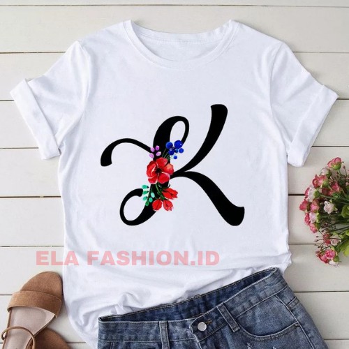Kaos Huruf Awal Nama Gambar Kata Kata Viral Cewek Dewasa Sablon Request Foto Sendiri