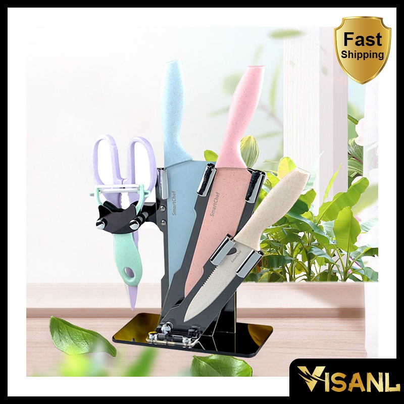 6in1 Peralatan Dapur Set Pisau Keramik Warna Warni kitchen Knife Set VS-1817