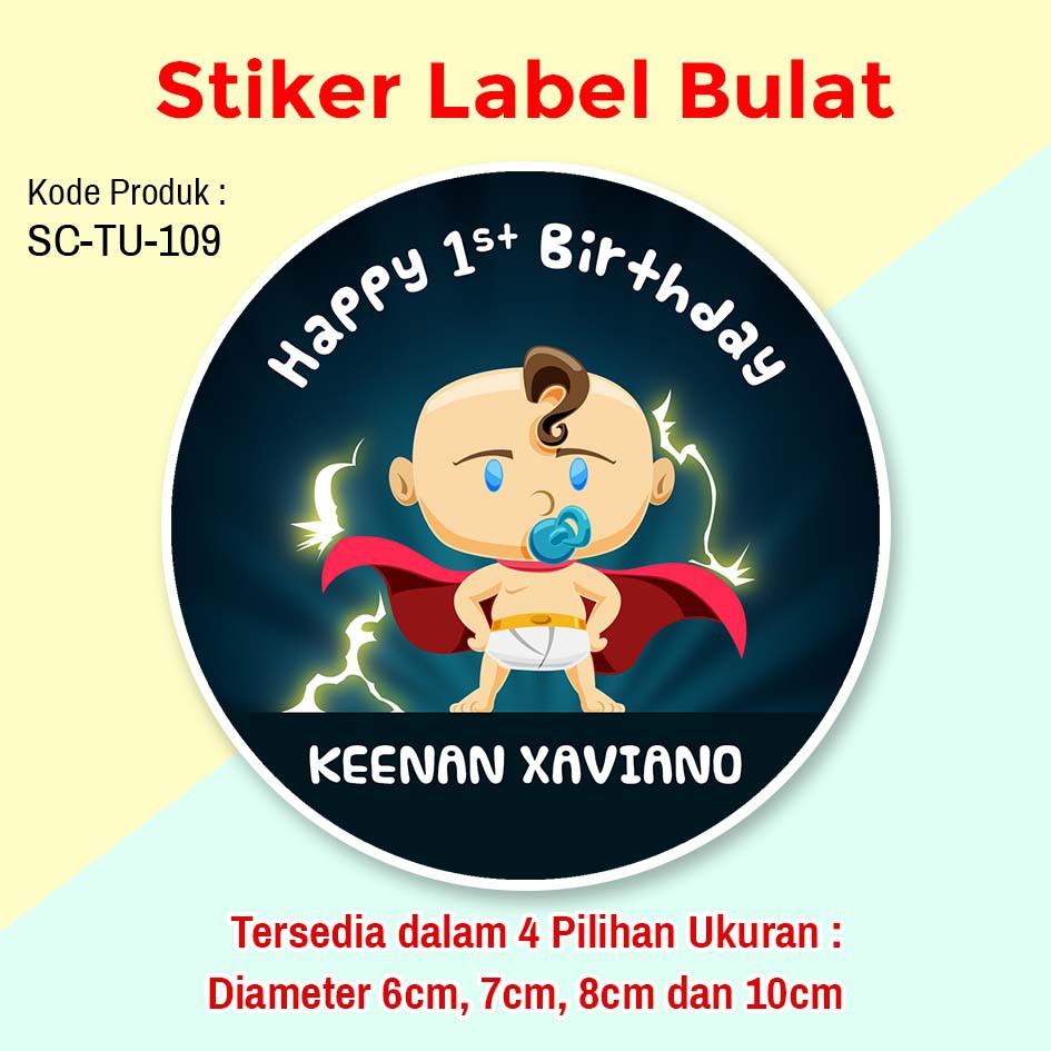 

STIKER LABEL ULANG TAHUN ANAK TUMPENG MINI SOUVENIR BABY SUPER HERO