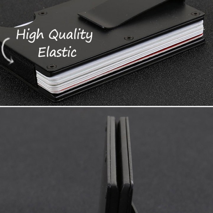 X11-B - Metal Card Wallet Money Clip with RFID Blocker