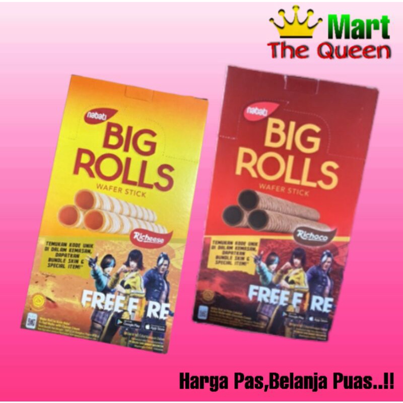 

BIG ROLLS nabati coklat,keju 1 box isi 20 pcs