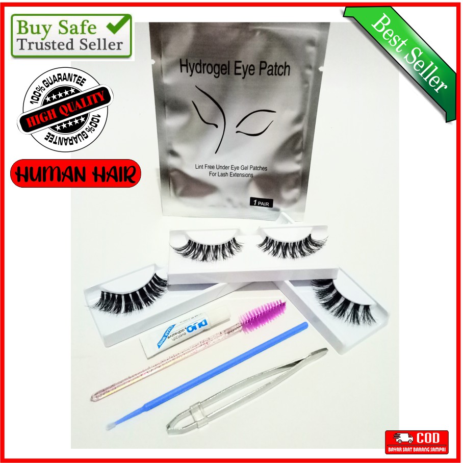 PAKET Bulu Mata palsu Ringan Nyaman Bulumata False Eyelash Premium Murah 7 in 1