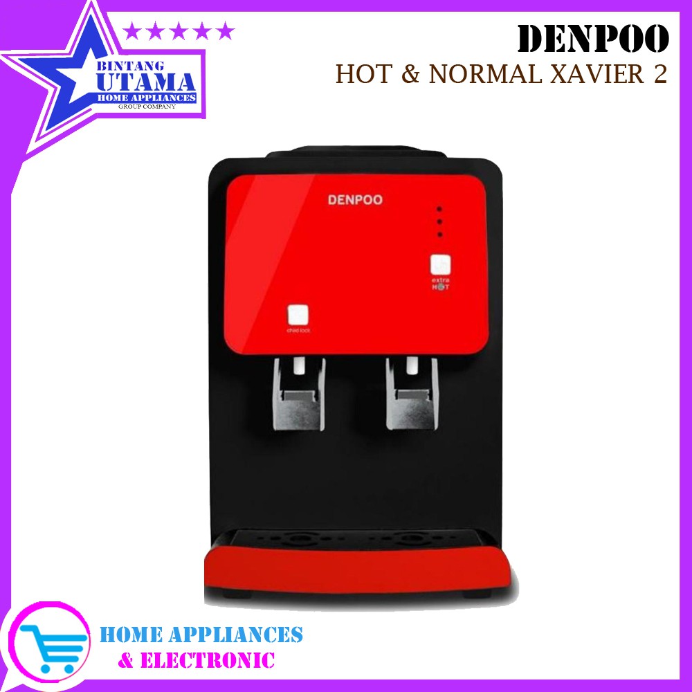 DISPENSER DENPOO XAVIER AIR MINUM DENPOO XAVIER 2 [HOT DAN NORMAL] (RESMI) TERMURAH-RED