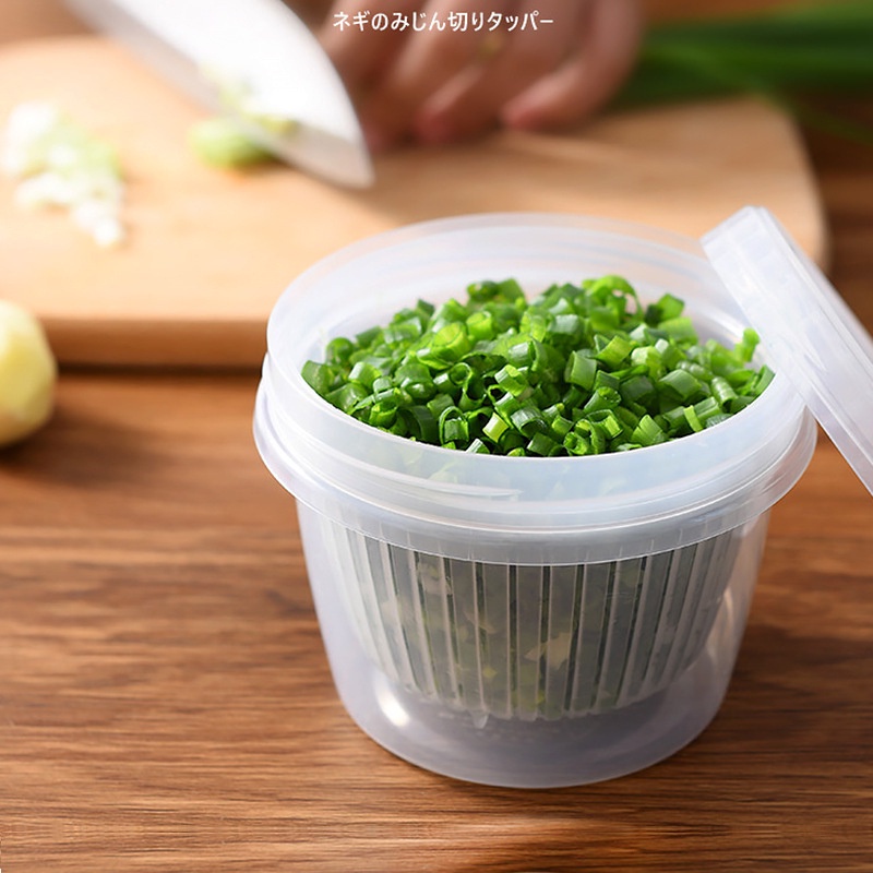 500ml kitchen refrigerator round fruit green onion ginger garlic portable plastic storage box drain sealed box storage box ow